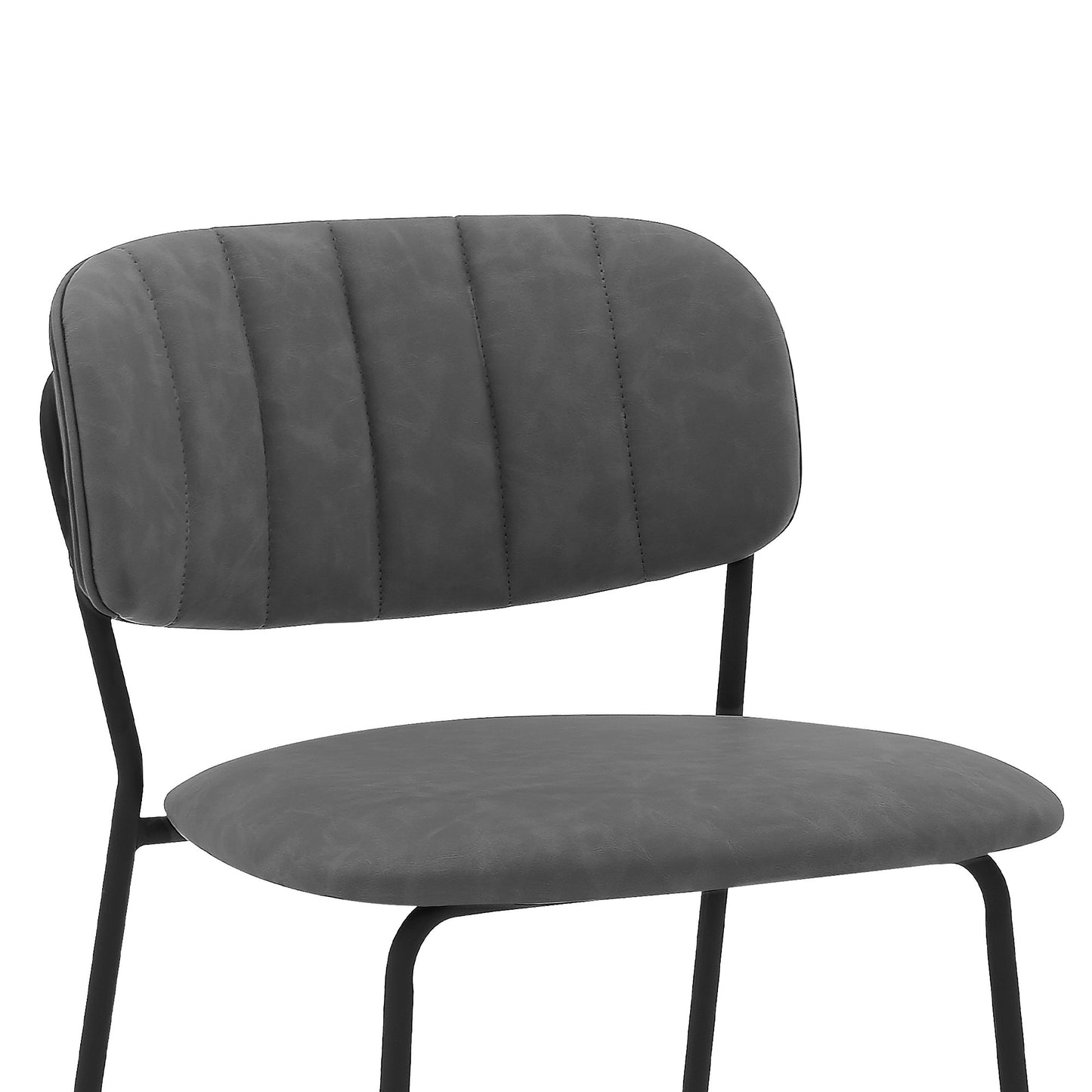 26" Gray And Black Iron Counter Height Bar Chair - Homeroots - Flyclothing LLC