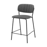 26" Gray And Black Iron Counter Height Bar Chair - Homeroots