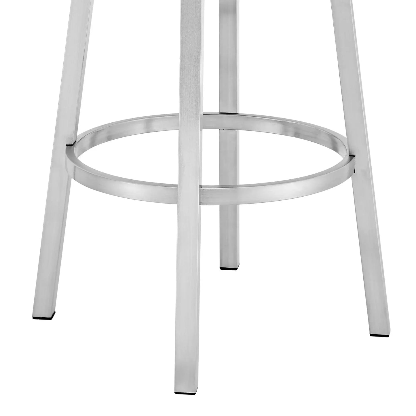 26" Blue And Silver Faux Leather And Stainless Steel Swivel Low Back Counter Height Bar Chair - Homeroots - Flyclothing LLC