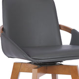 27" Gray And Brown Iron Swivel Counter Height Bar Chair - Homeroots - Flyclothing LLC