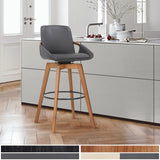 31" Gray And Black Iron Swivel Bar Height Bar Chair - Homeroots - Flyclothing LLC