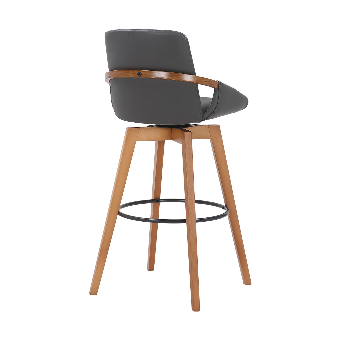 31" Gray And Black Iron Swivel Bar Height Bar Chair - Homeroots - Flyclothing LLC