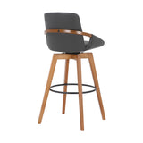 31" Gray And Black Iron Swivel Bar Height Bar Chair - Homeroots - Flyclothing LLC