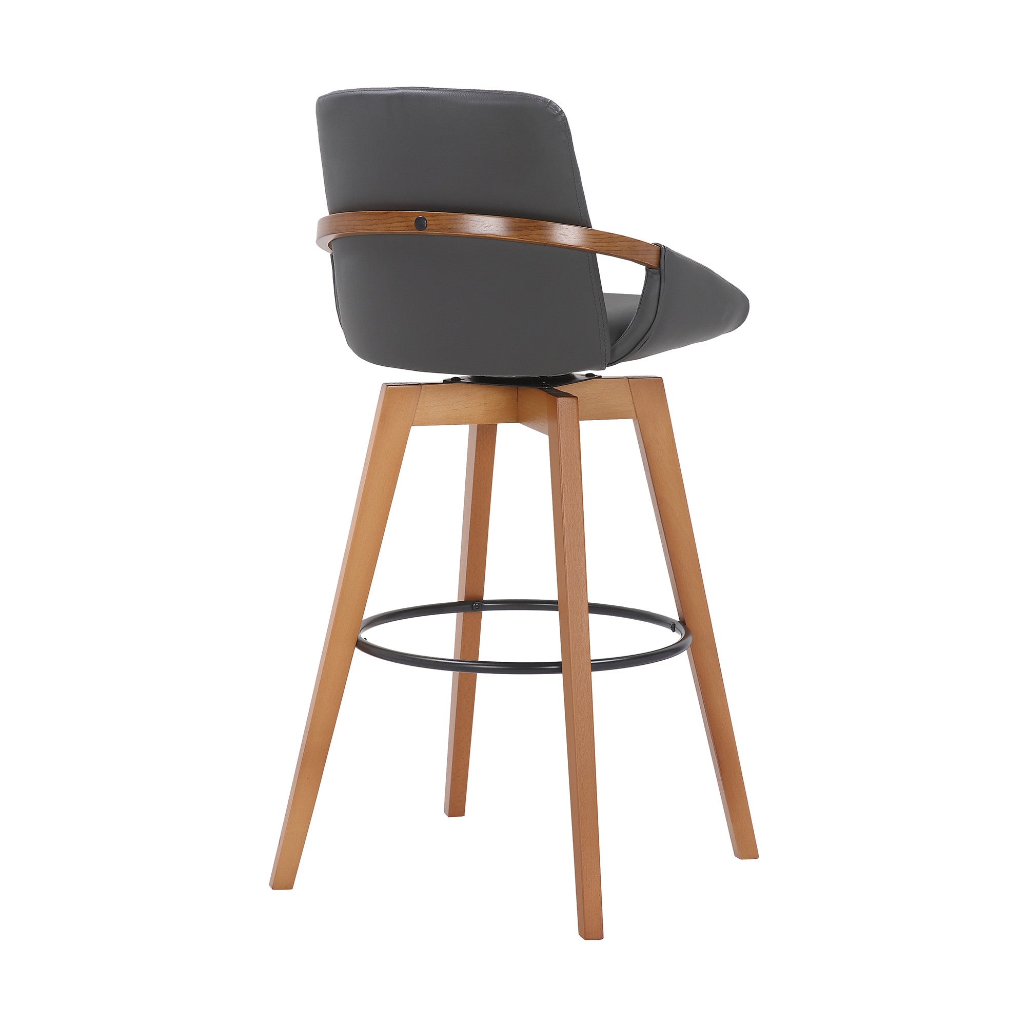 31" Gray And Black Iron Swivel Bar Height Bar Chair - Homeroots - Flyclothing LLC