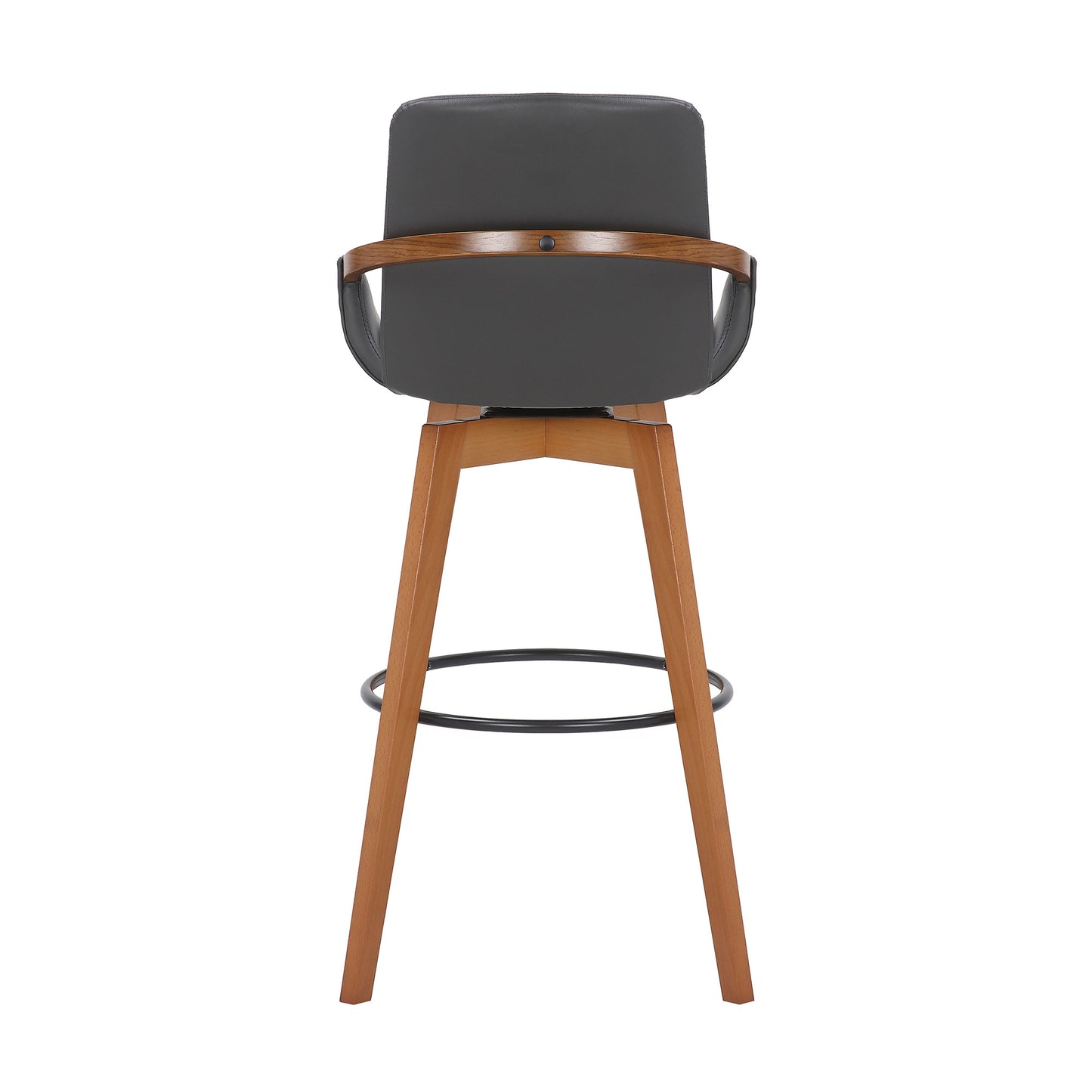 31" Gray And Black Iron Swivel Bar Height Bar Chair - Homeroots - Flyclothing LLC