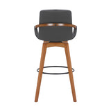 31" Gray And Black Iron Swivel Bar Height Bar Chair - Homeroots - Flyclothing LLC