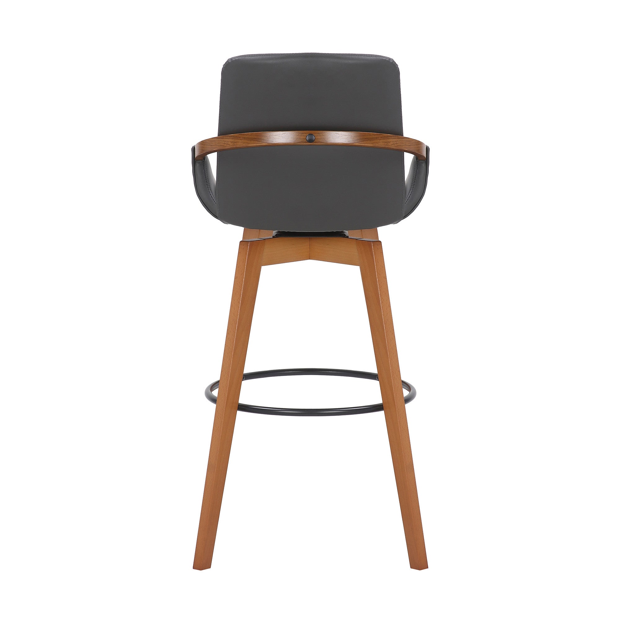31" Gray And Black Iron Swivel Bar Height Bar Chair - Homeroots - Flyclothing LLC