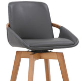 31" Gray And Black Iron Swivel Bar Height Bar Chair - Homeroots - Flyclothing LLC