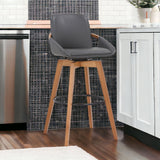 31" Gray And Black Iron Swivel Bar Height Bar Chair - Homeroots - Flyclothing LLC