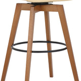 31" Cream And Black Iron Swivel Bar Height Bar Chair - Homeroots - Flyclothing LLC