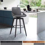 31" Gray And Black Iron Swivel Bar Height Bar Chair - Homeroots - Flyclothing LLC