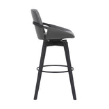 31" Gray And Black Iron Swivel Bar Height Bar Chair - Homeroots