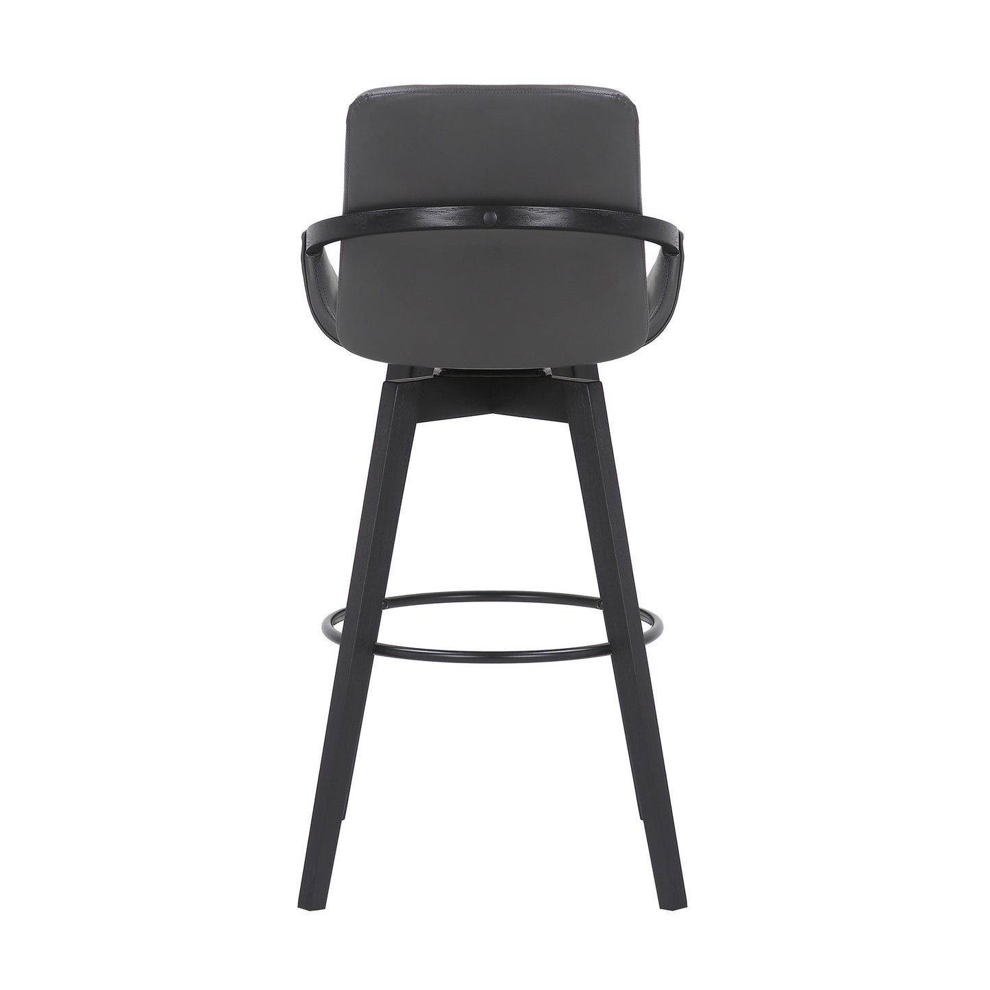31" Gray And Black Iron Swivel Bar Height Bar Chair - Homeroots - Flyclothing LLC