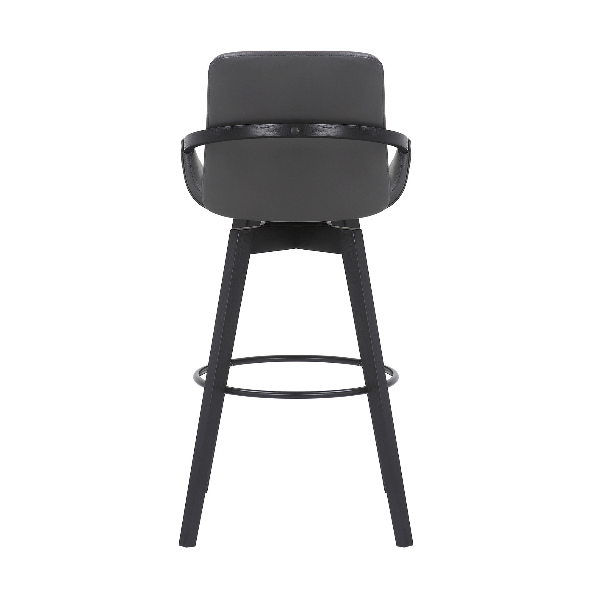 31" Gray And Black Iron Swivel Bar Height Bar Chair - Homeroots - Flyclothing LLC