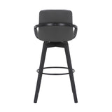 31" Gray And Black Iron Swivel Bar Height Bar Chair - Homeroots - Flyclothing LLC
