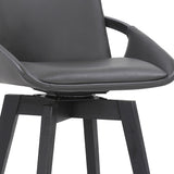 31" Gray And Black Iron Swivel Bar Height Bar Chair - Homeroots - Flyclothing LLC