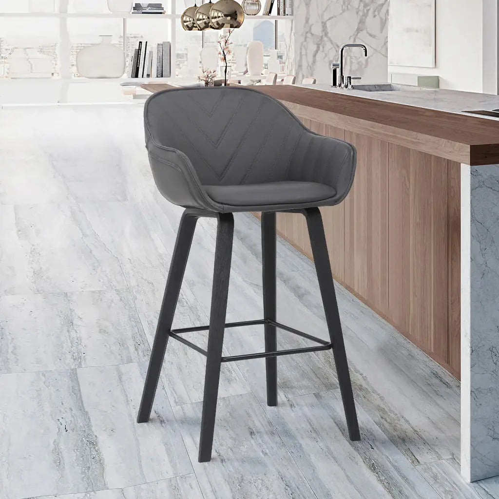 26" Gray And Black Iron Counter Height Bar Chair - Homeroots - Flyclothing LLC