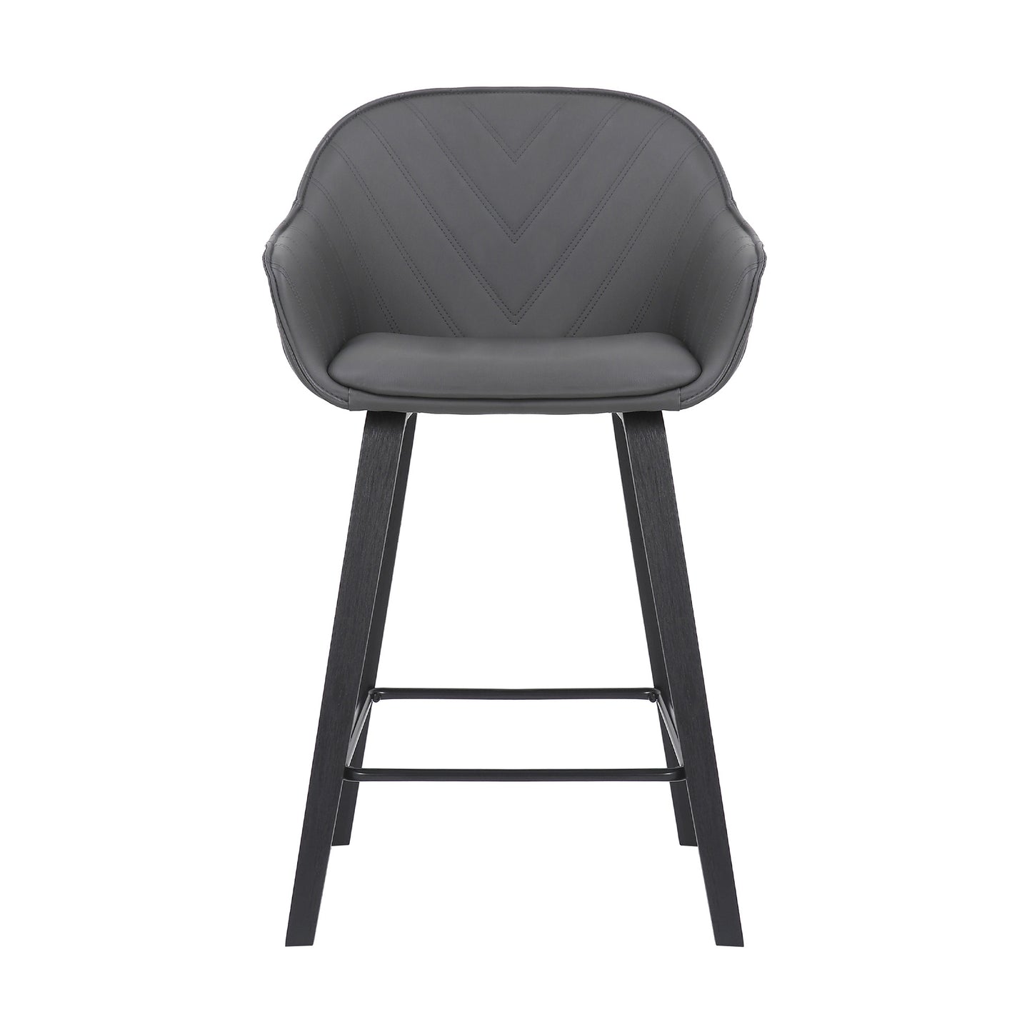 26" Gray And Black Iron Counter Height Bar Chair - Homeroots - Flyclothing LLC
