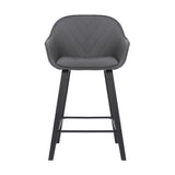 26" Gray And Black Iron Counter Height Bar Chair - Homeroots - Flyclothing LLC