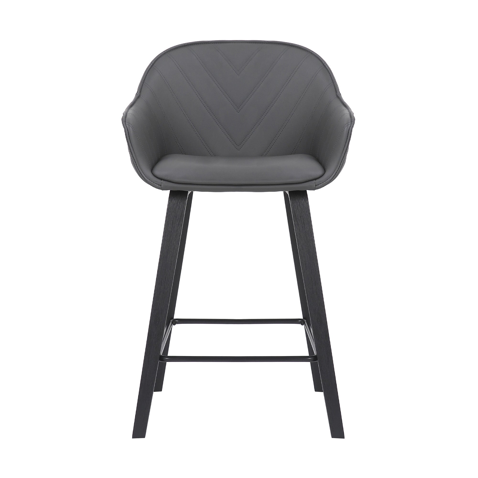 26" Gray And Black Iron Counter Height Bar Chair - Homeroots - Flyclothing LLC