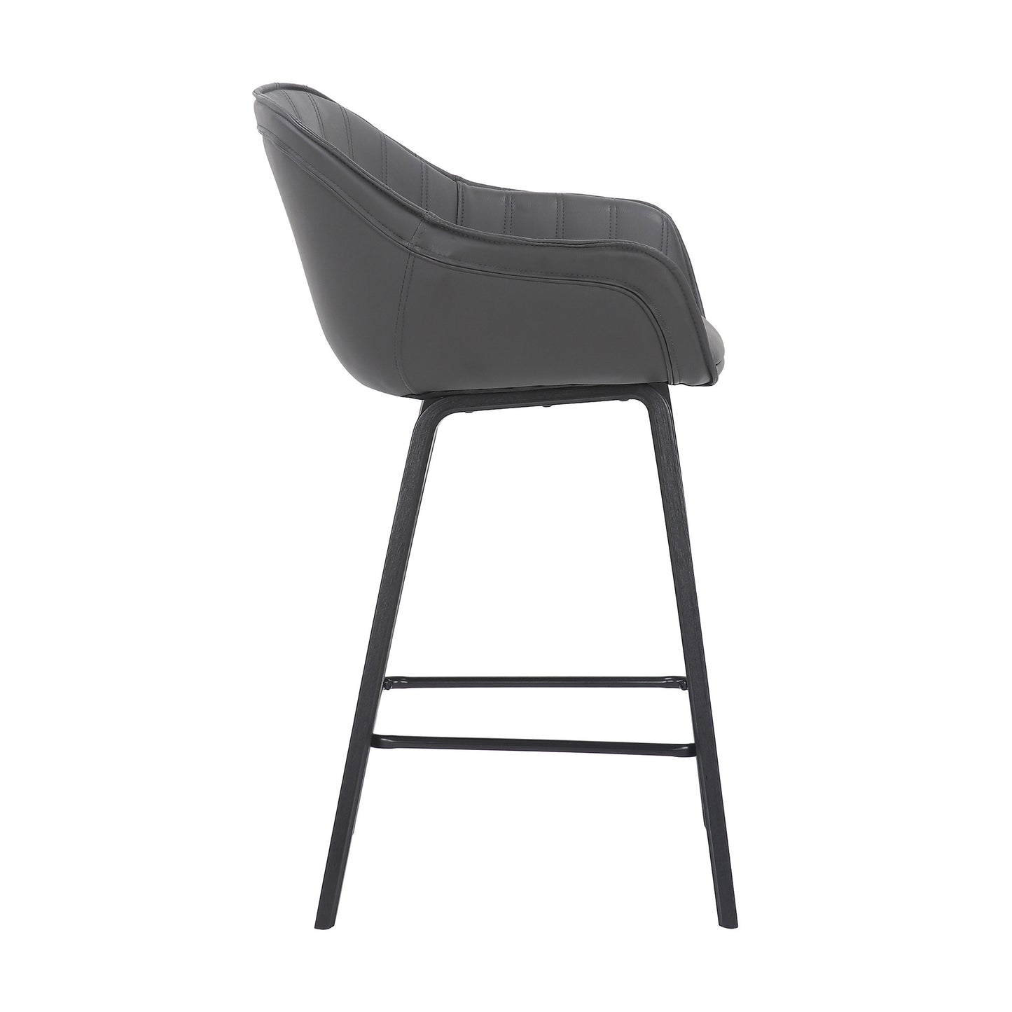 26" Gray And Black Iron Counter Height Bar Chair - Homeroots - Flyclothing LLC
