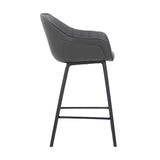 26" Gray And Black Iron Counter Height Bar Chair - Homeroots - Flyclothing LLC