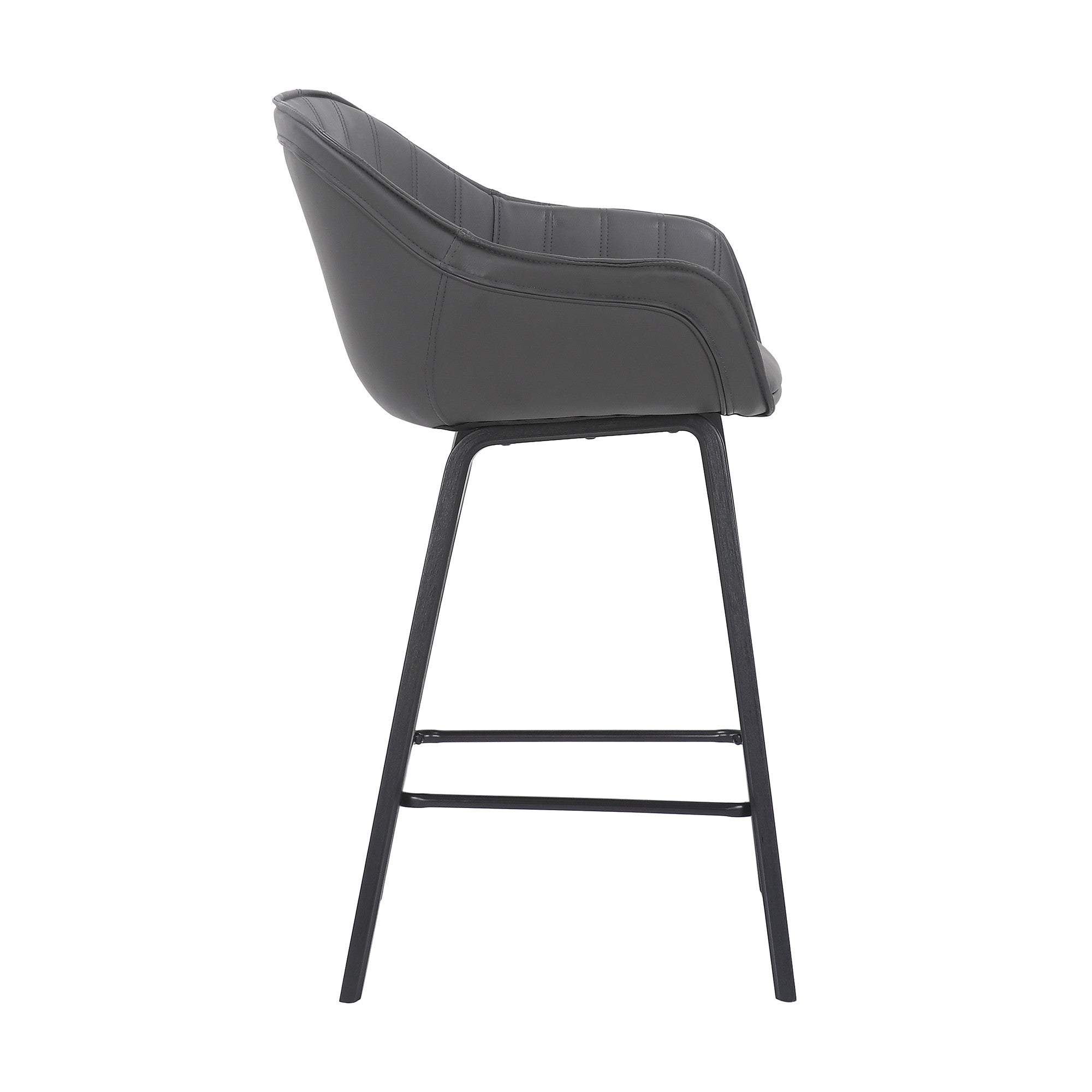 26" Gray And Black Iron Counter Height Bar Chair - Homeroots - Flyclothing LLC