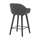 26" Gray And Black Iron Counter Height Bar Chair - Homeroots - Flyclothing LLC