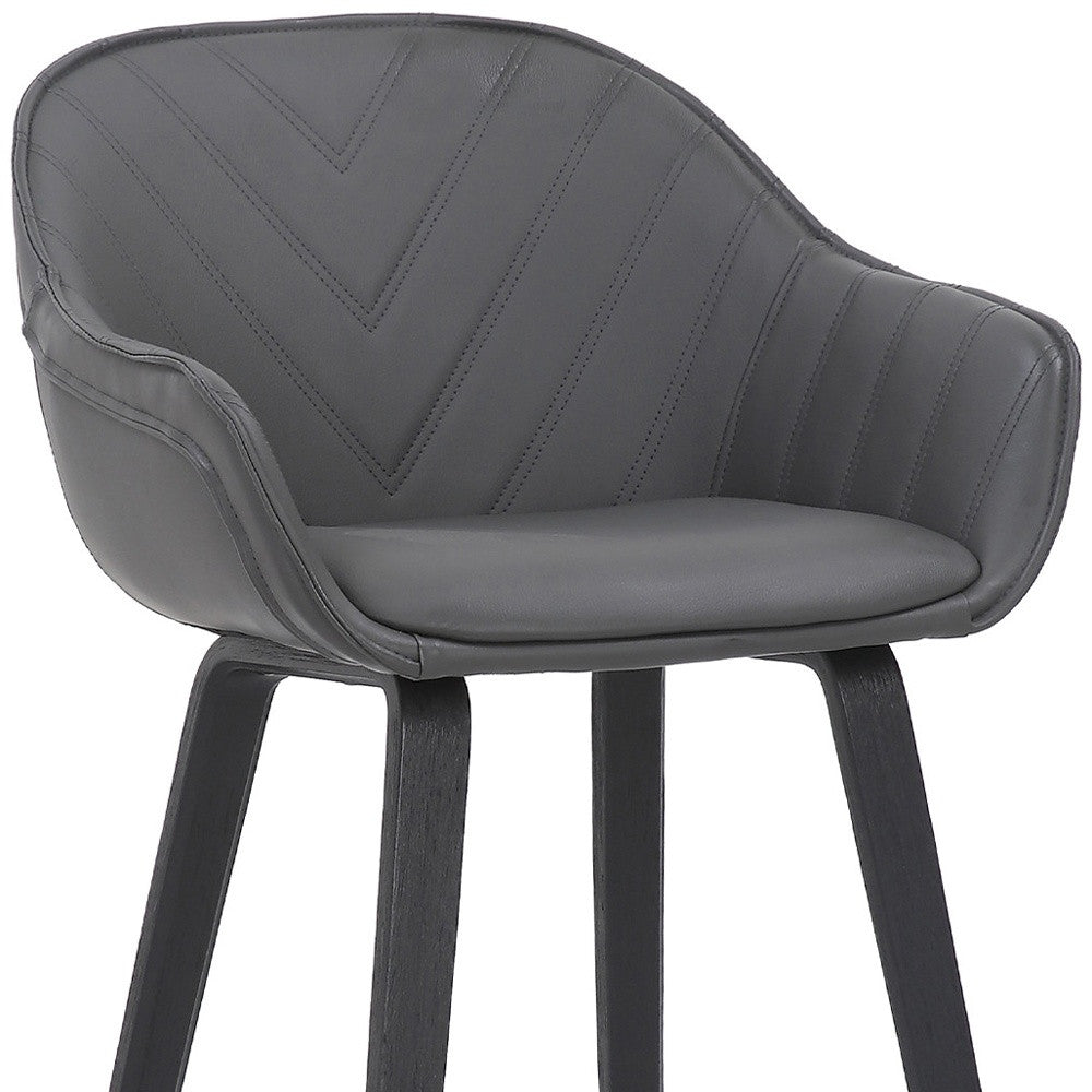 26" Gray And Black Iron Counter Height Bar Chair - Homeroots - Flyclothing LLC