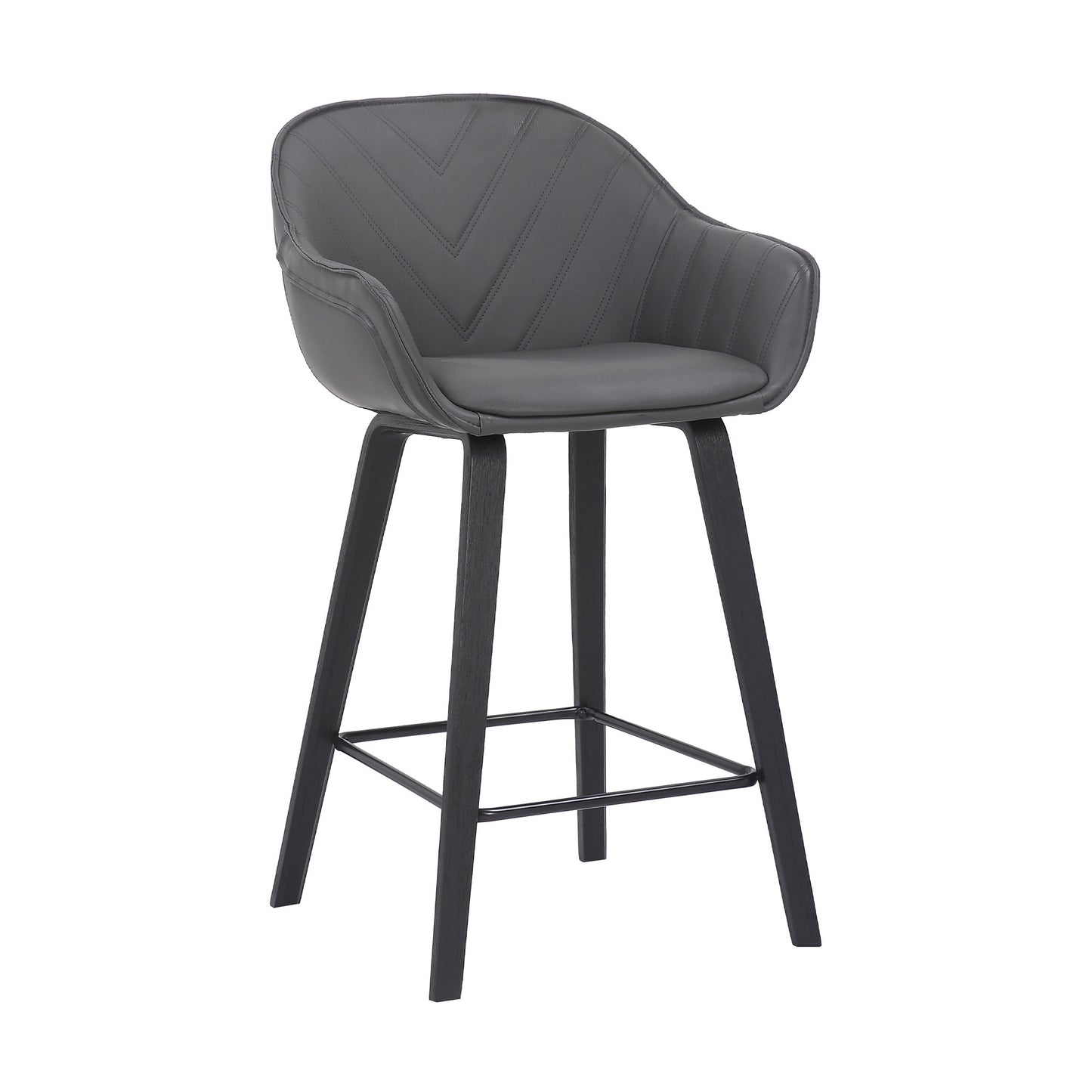 26" Gray And Black Iron Counter Height Bar Chair - Homeroots - Flyclothing LLC