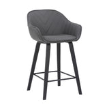 26" Gray And Black Iron Counter Height Bar Chair - Homeroots - Flyclothing LLC