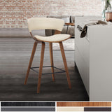 27" Cream And Brown Iron Low Back Counter Height Bar Chair - Homeroots - Flyclothing LLC