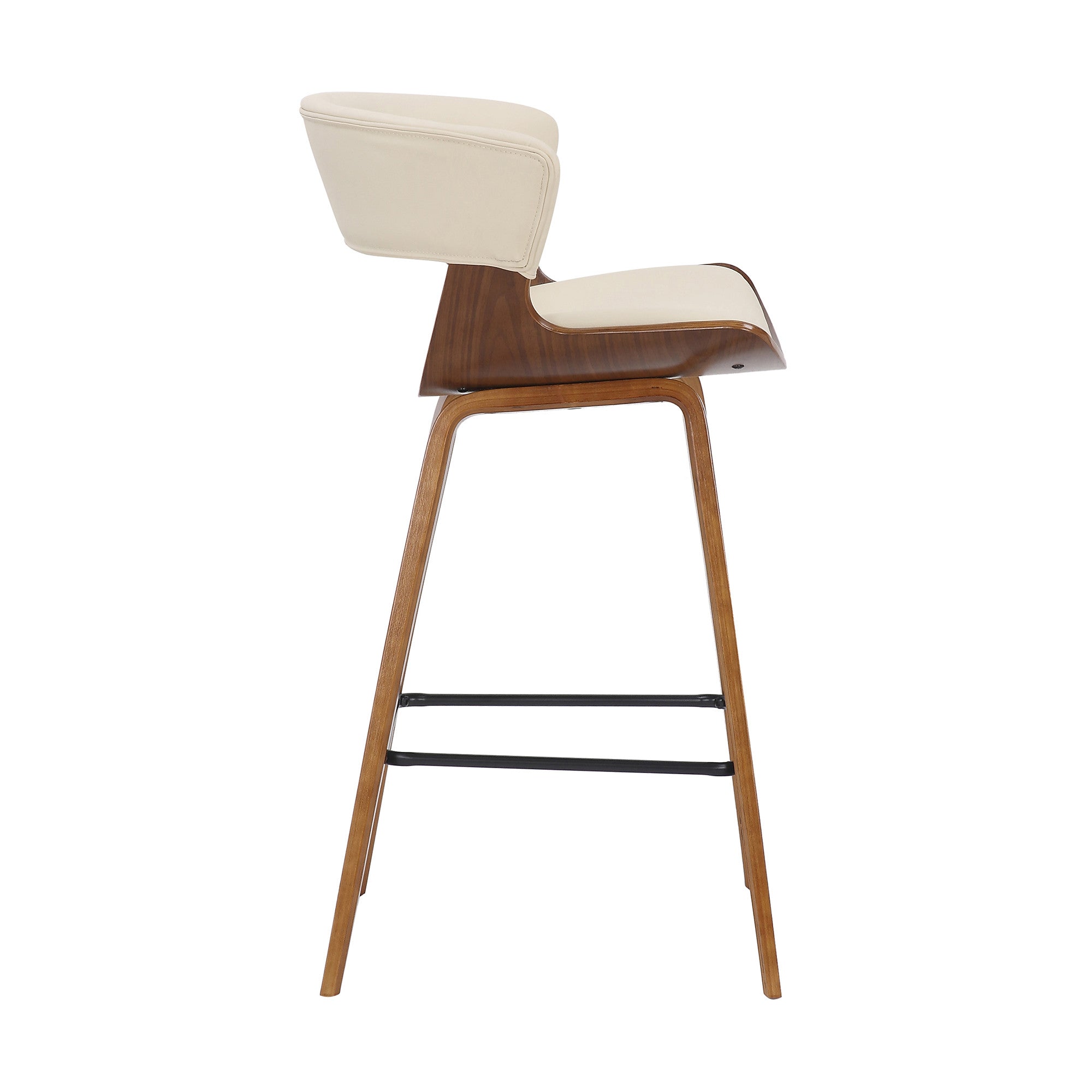 27" Cream And Brown Iron Low Back Counter Height Bar Chair - Homeroots - Flyclothing LLC