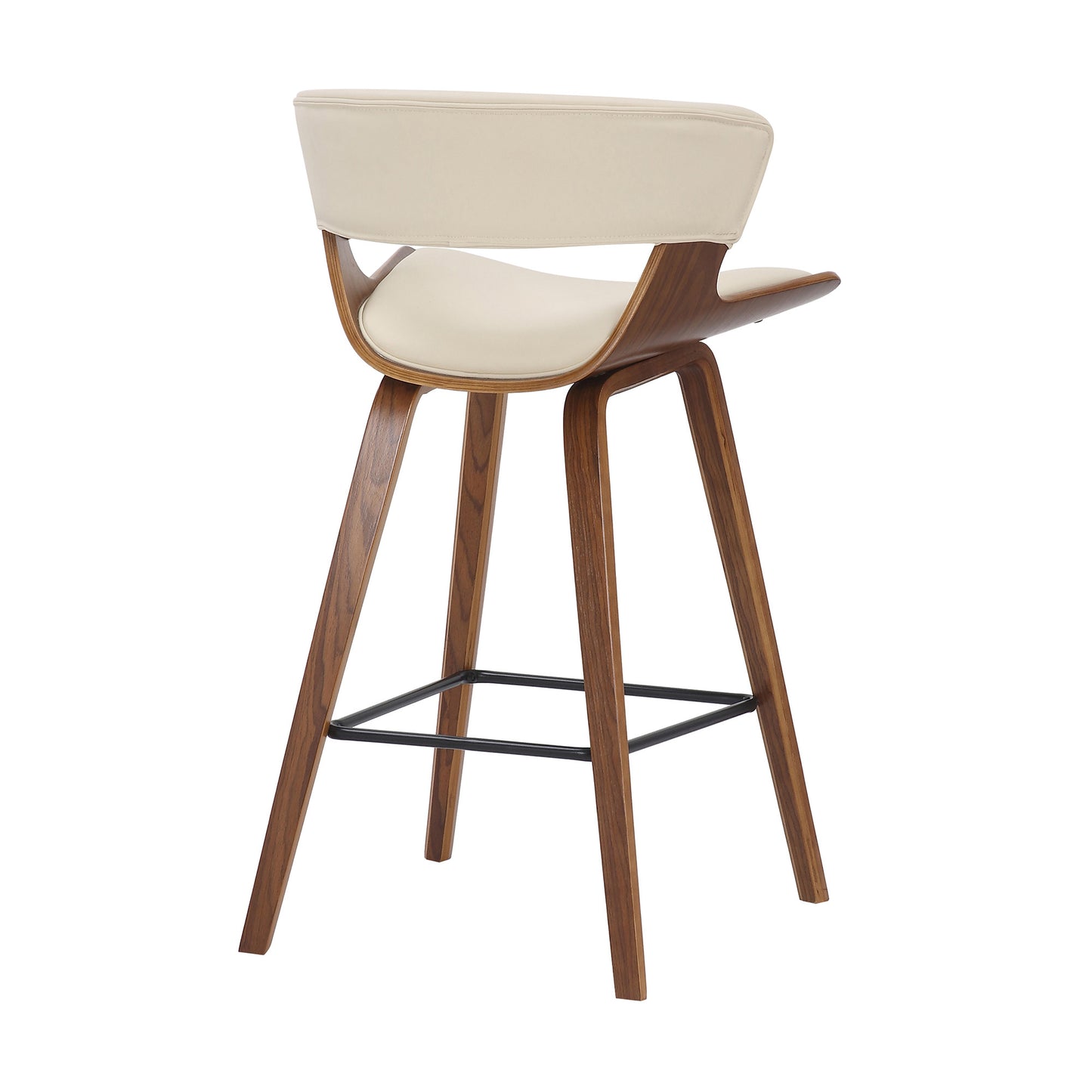 27" Cream And Brown Iron Low Back Counter Height Bar Chair - Homeroots - Flyclothing LLC