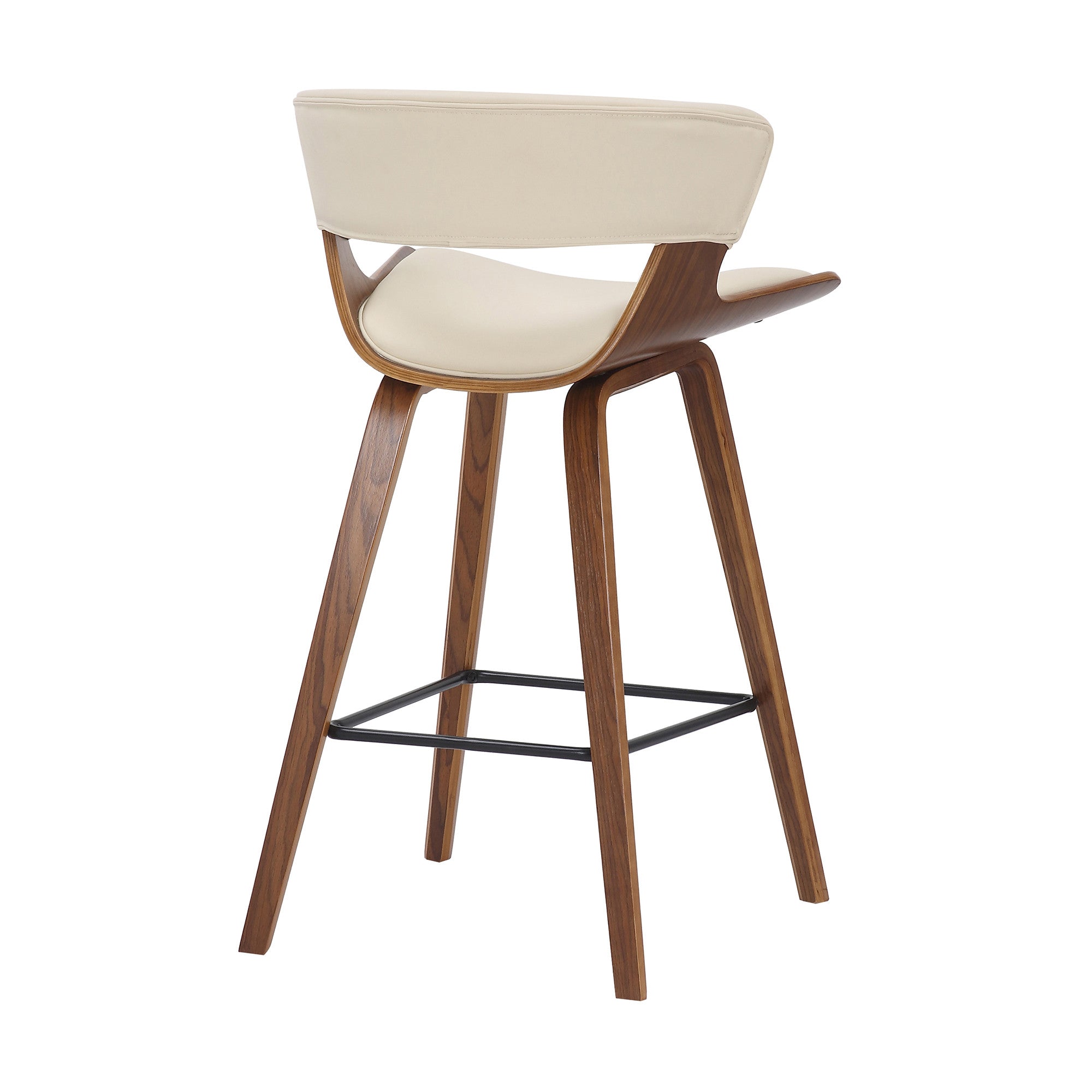 27" Cream And Brown Iron Low Back Counter Height Bar Chair - Homeroots - Flyclothing LLC