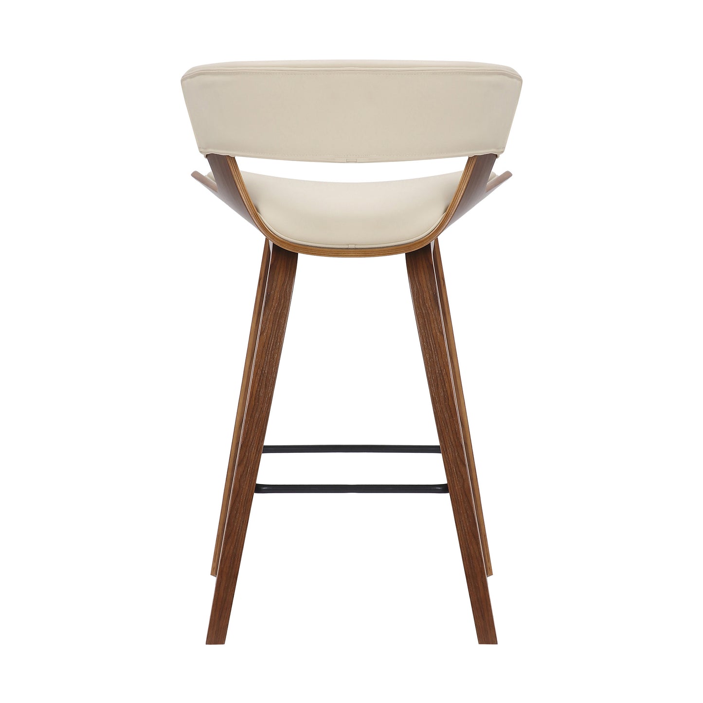 27" Cream And Brown Iron Low Back Counter Height Bar Chair - Homeroots - Flyclothing LLC