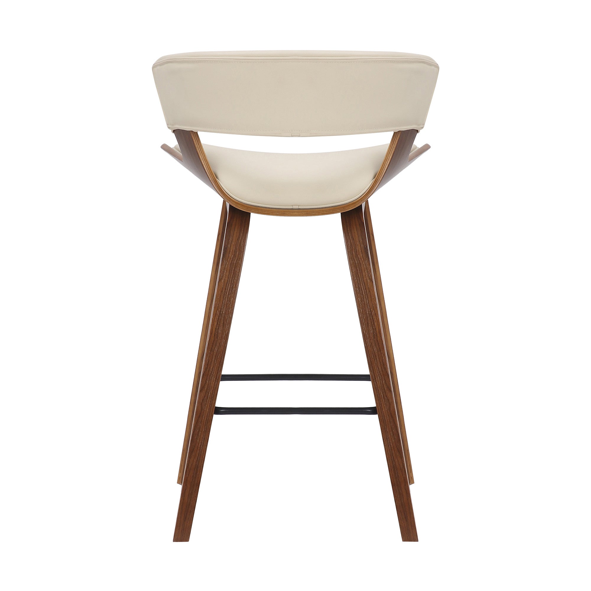 27" Cream And Brown Iron Low Back Counter Height Bar Chair - Homeroots - Flyclothing LLC