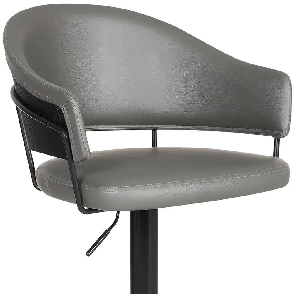25" Gray And Black Iron Swivel Adjustable Height Bar Chair - Homeroots - Flyclothing LLC