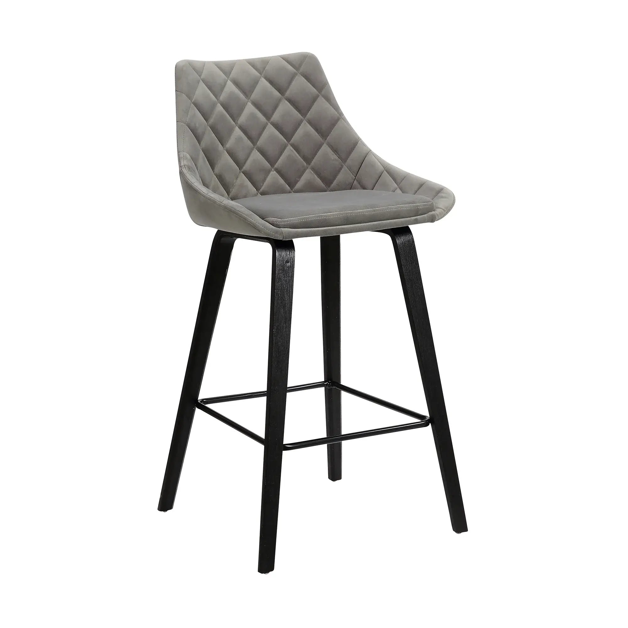 26" Gray And Black Iron Counter Height Bar Chair - Homeroots - Flyclothing LLC