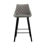 26" Gray And Black Iron Counter Height Bar Chair - Homeroots - Flyclothing LLC