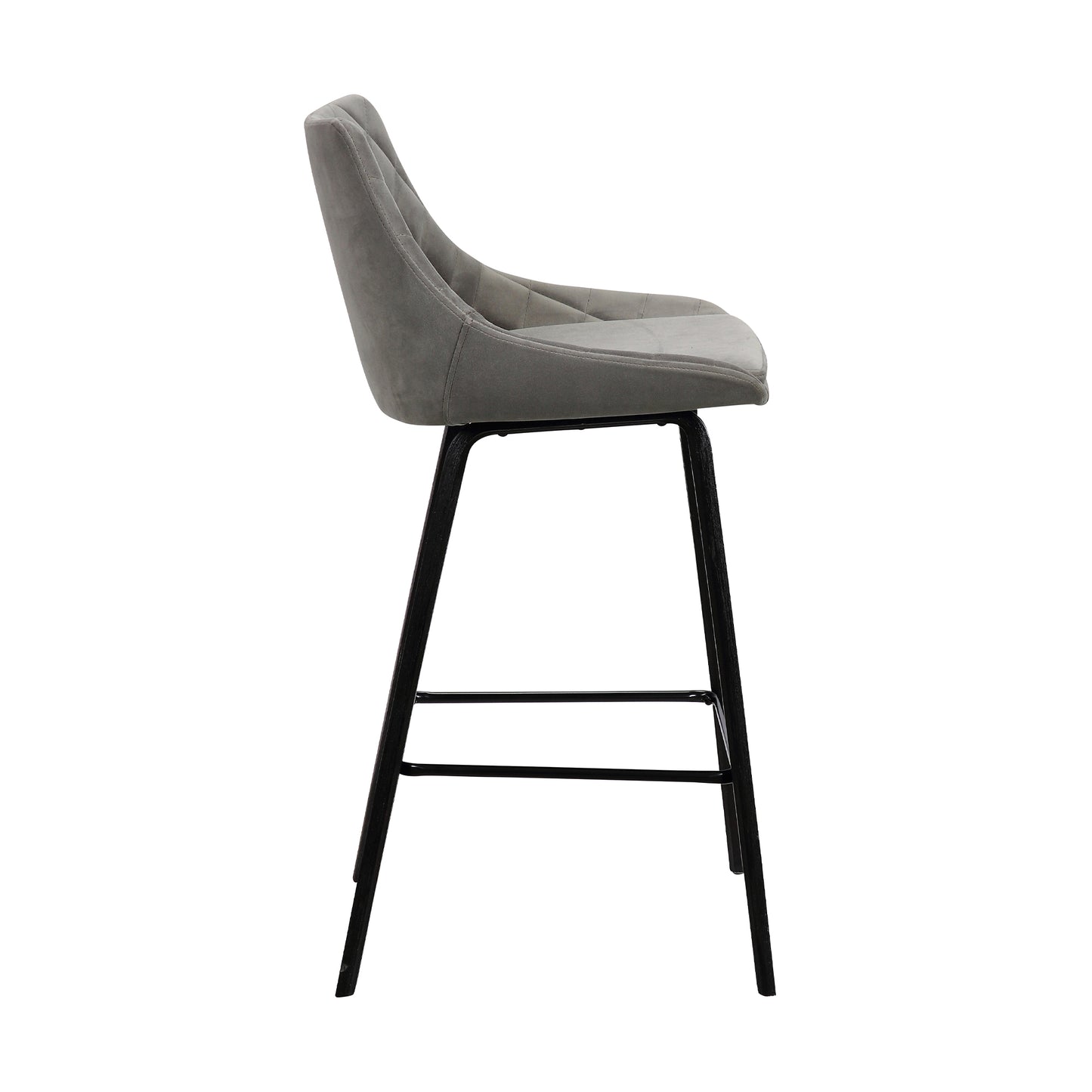 26" Gray And Black Iron Counter Height Bar Chair - Homeroots - Flyclothing LLC