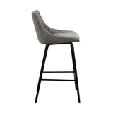 26" Gray And Black Iron Counter Height Bar Chair - Homeroots - Flyclothing LLC