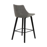 26" Gray And Black Iron Counter Height Bar Chair - Homeroots - Flyclothing LLC