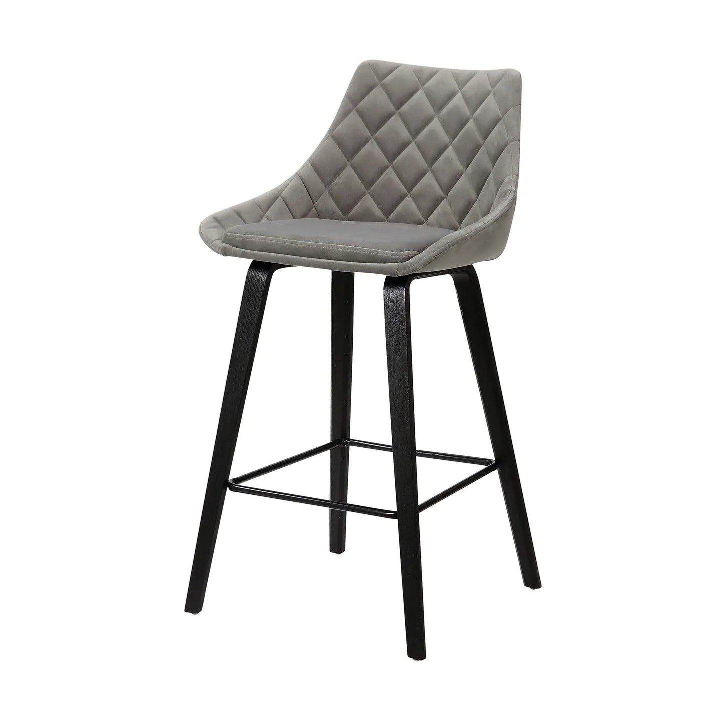 26" Gray And Black Iron Counter Height Bar Chair - Homeroots - Flyclothing LLC