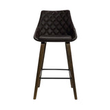26" Brown Iron Counter Height Bar Chair - Homeroots