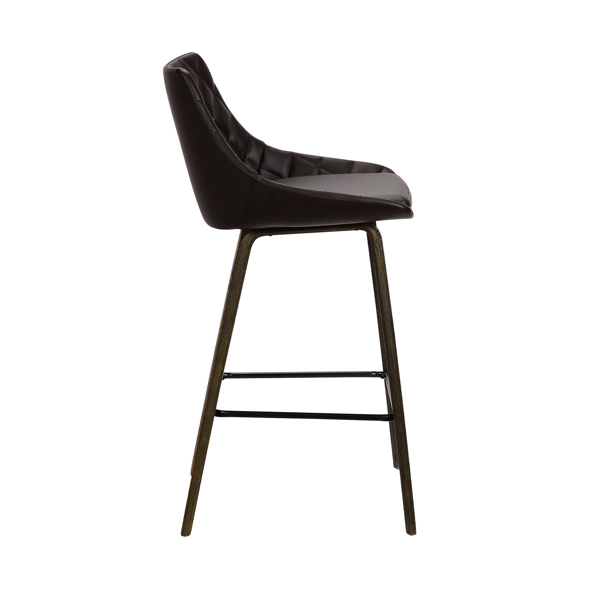 26" Brown Iron Counter Height Bar Chair - Homeroots - Flyclothing LLC