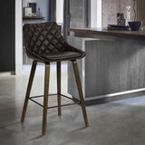 26" Brown Iron Counter Height Bar Chair - Homeroots - Flyclothing LLC