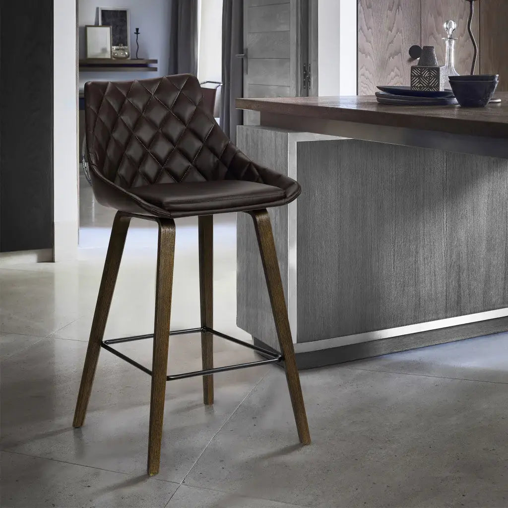 26" Brown Iron Counter Height Bar Chair - Homeroots - Flyclothing LLC
