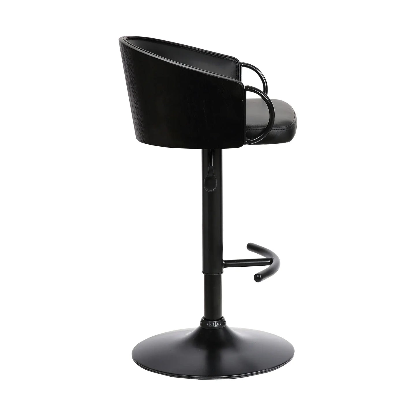 24" Black Faux Leather And Iron Swivel Low Back Adjustable Height Bar Chair - Homeroots - Flyclothing LLC