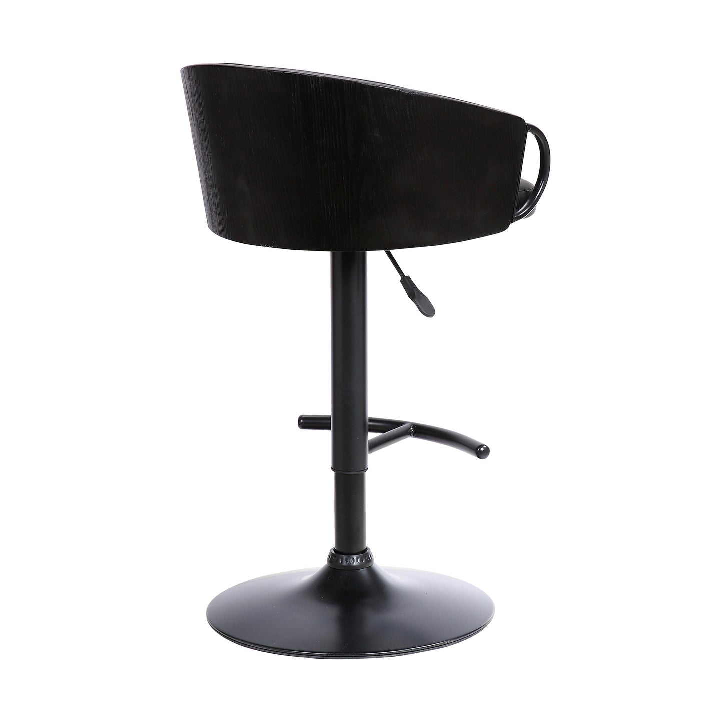 24" Black Faux Leather And Iron Swivel Low Back Adjustable Height Bar Chair - Homeroots - Flyclothing LLC